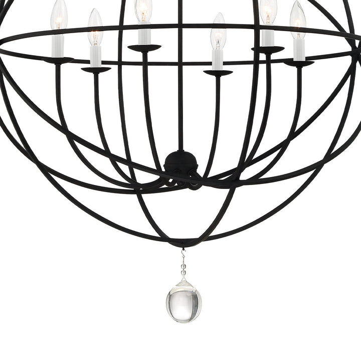 Solaris 6 Light Black Chandelier Crystorama