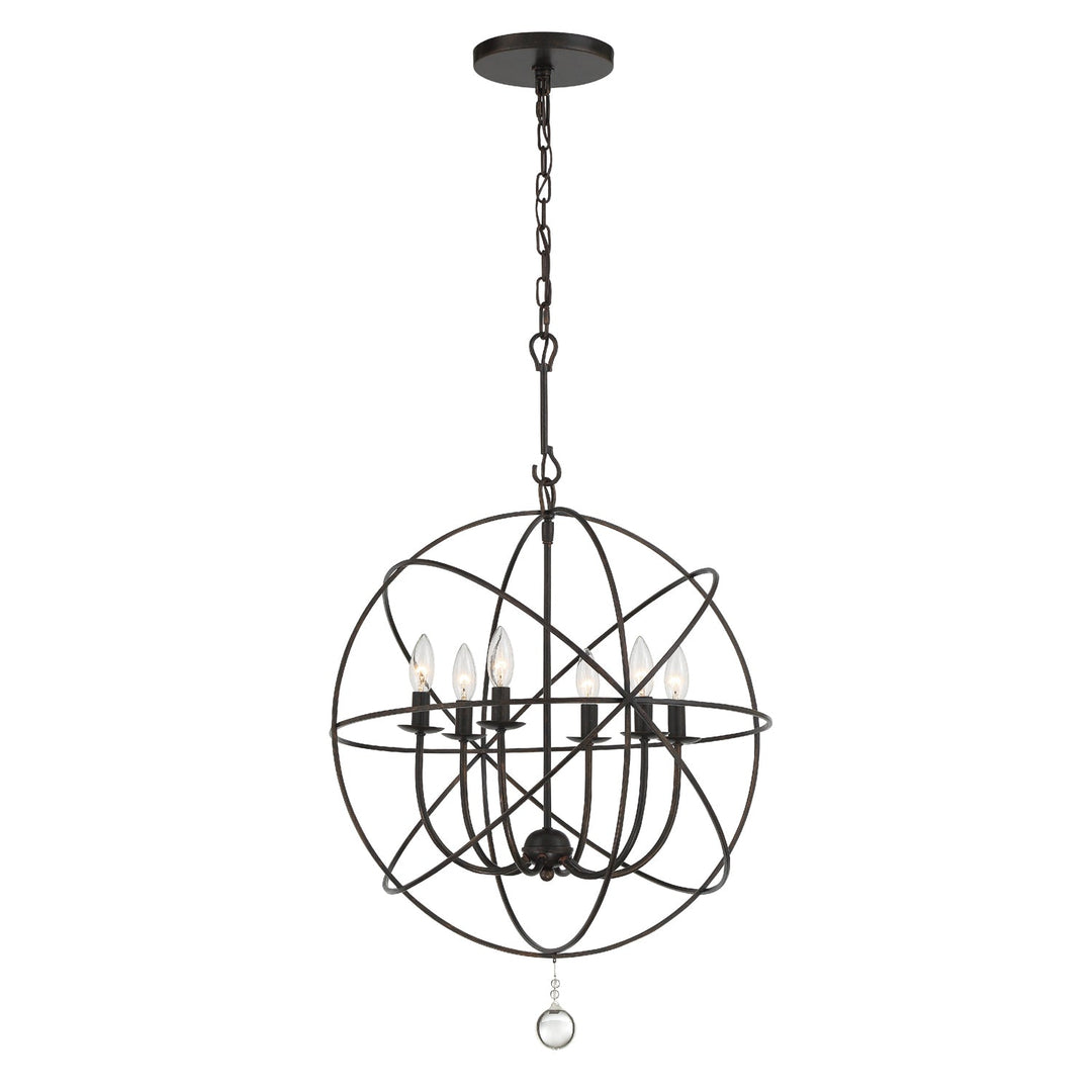 Solaris 6 Light English Bronze Sphere Chandelier Crystorama