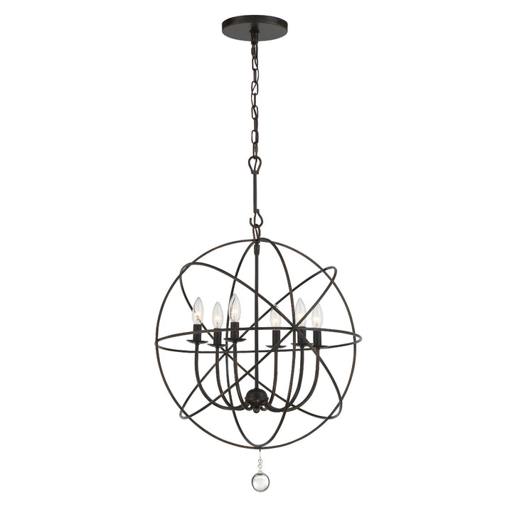 Solaris 6 Light English Bronze Sphere Chandelier Crystorama