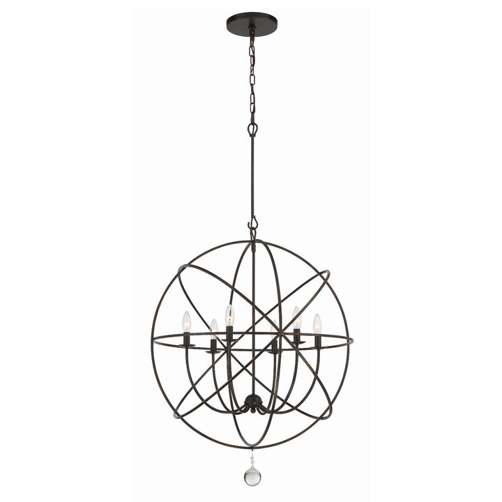 Solaris 6 Light English Bronze Sphere Chandelier Crystorama