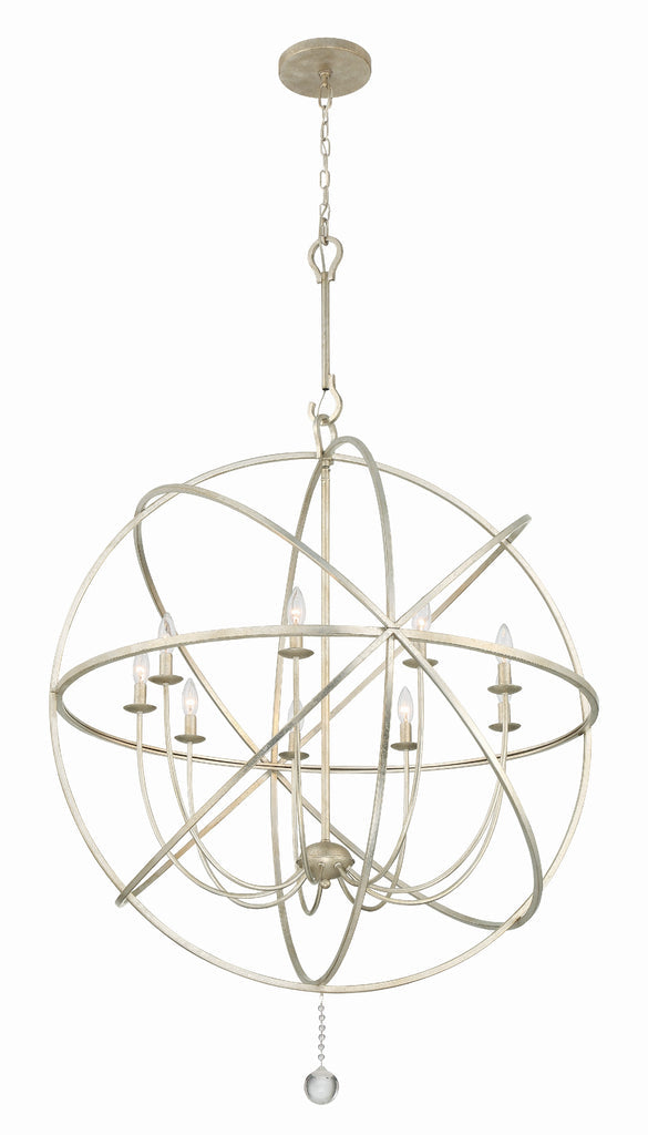 Solaris 9 Light Olde Silver Sphere Chandelier Crystorama