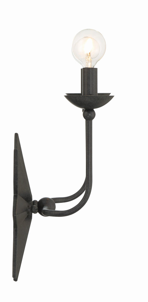 Astro 2 Light Black Sconce Crystorama