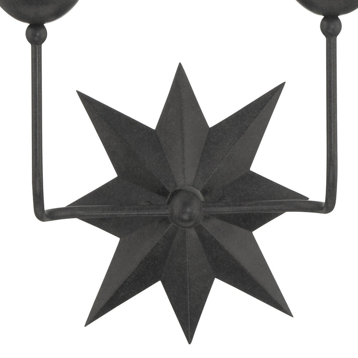 Astro 2 Light Black Sconce Crystorama