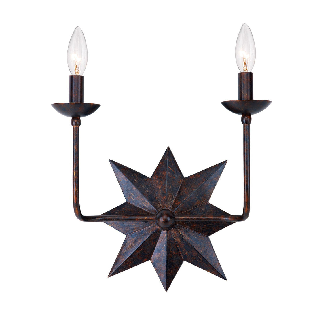 Astro 2 Light English Bronze Sconce Crystorama