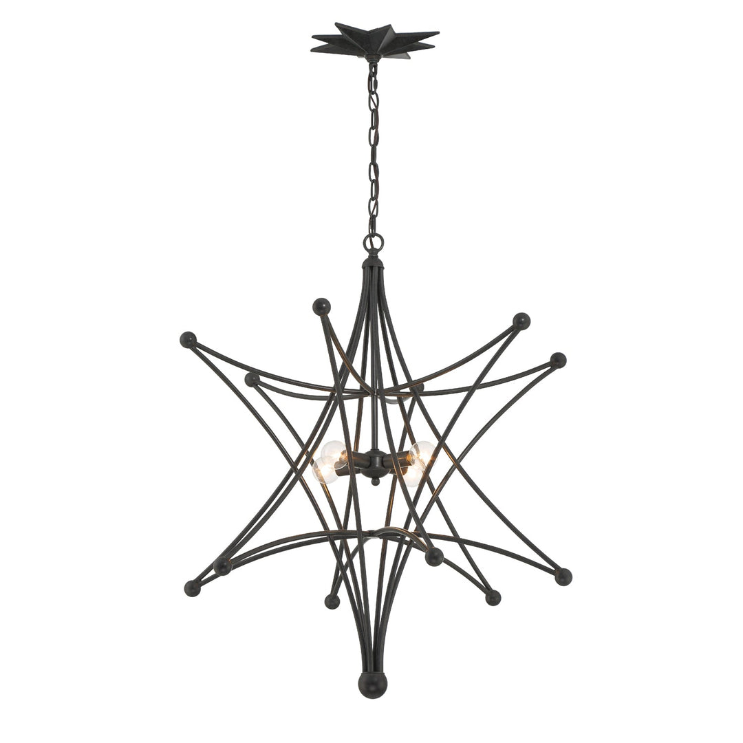 Astro 4 Light Black Chandelier Crystorama