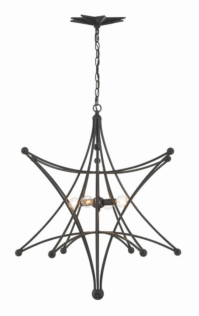 Astro 4 Light Black Chandelier Crystorama