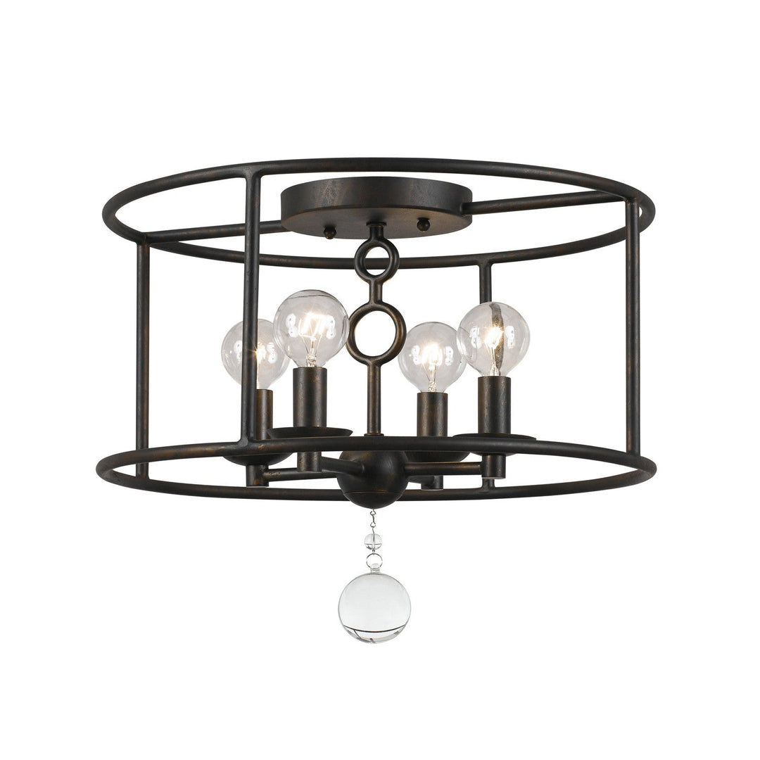 Crystorama Crystorama Cameron 4 Light English Bronze Semi Flush Mount