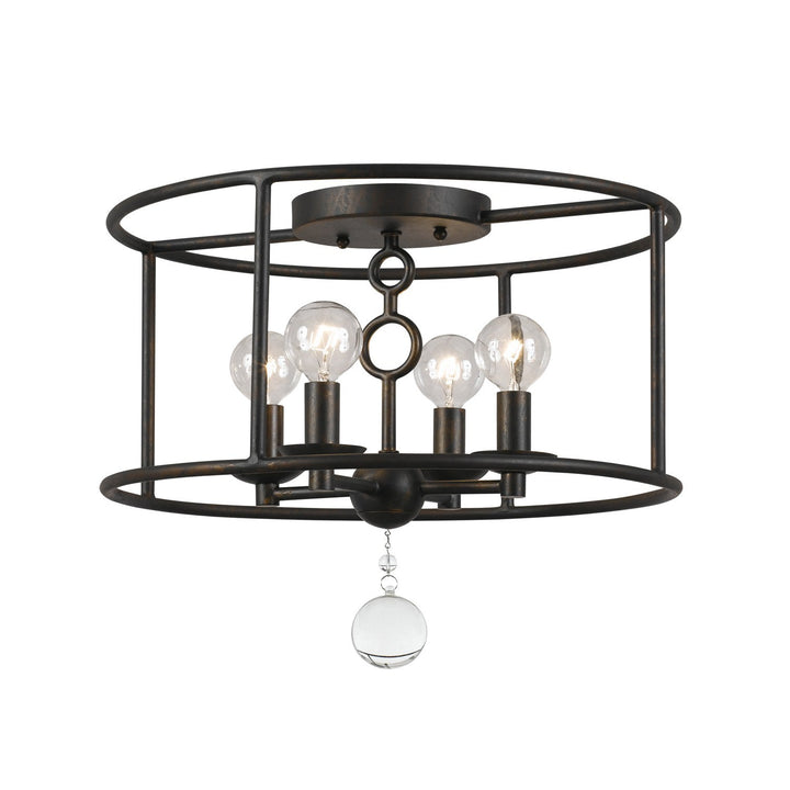 Crystorama Crystorama Cameron 4 Light English Bronze Semi Flush Mount