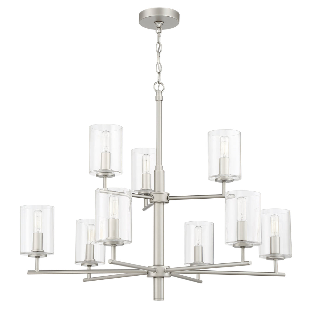 CRAFTMADE Hailie 9 Light Chandelier in Satin Nickel