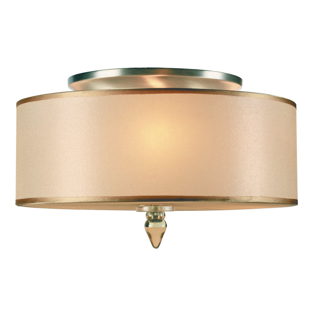 Crystorama Crystorama Luxo 3 Light Drum Shade Antique Brass Flush Mount