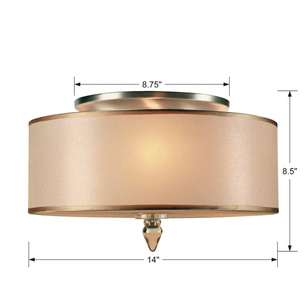 Crystorama Crystorama Luxo 3 Light Drum Shade Antique Brass Flush Mount