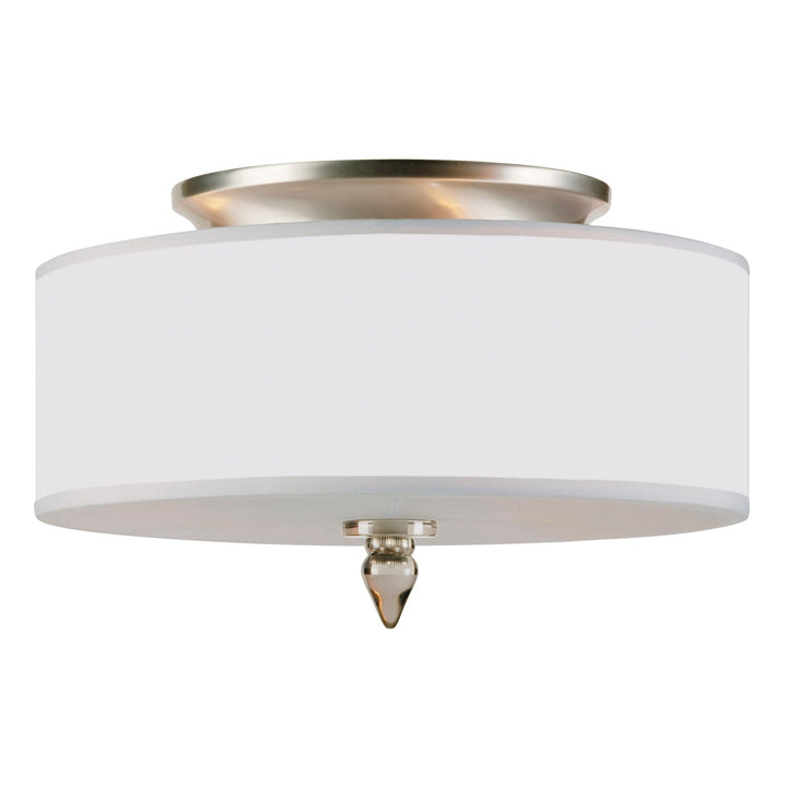 Crystorama Crystorama Luxo 3 Light Drum Shade Satin Nickel Flush Mount