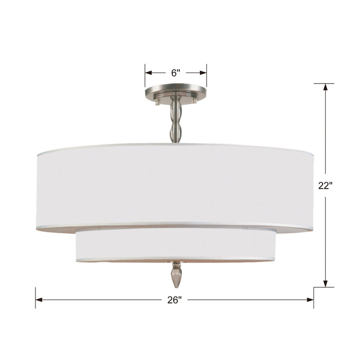 Crystorama Crystorama Luxo 5 Light Satin Nickel Semi Flush Mount