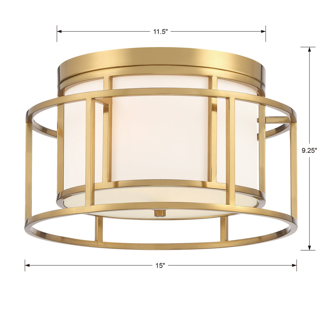 Crystorama Crystorama Brian Patrick Flynn Hulton 2 Light Luxe Gold Flush Mount