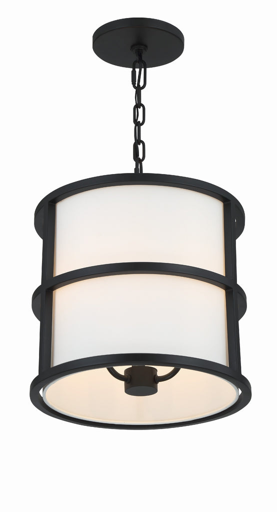 Brian Patrick Flynn Hulton 3 Light Matte Black Mini Chandelier Crystorama