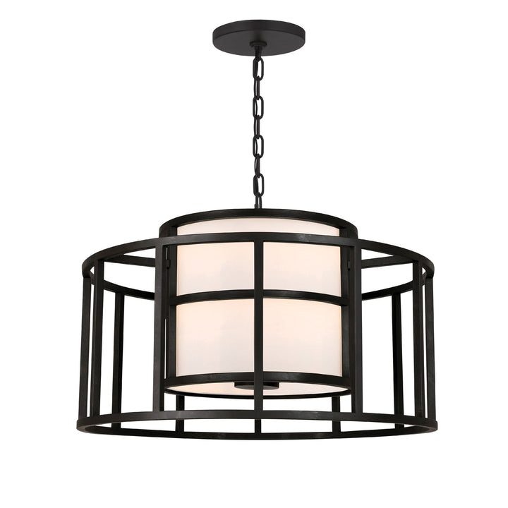 Brian Patrick Flynn Hulton 5 Light Matte Black Chandelier Crystorama