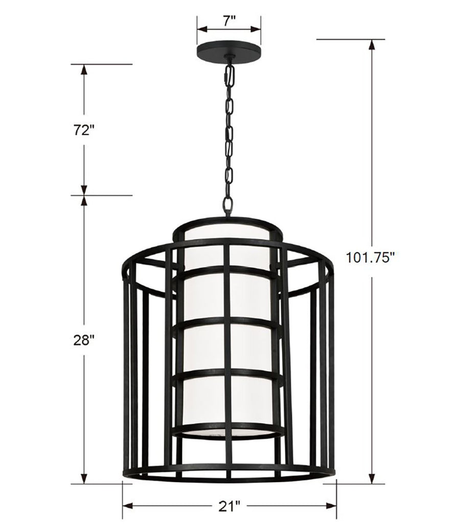 Brian Patrick Flynn Hulton 6 Light Matte Black Chandelier Crystorama