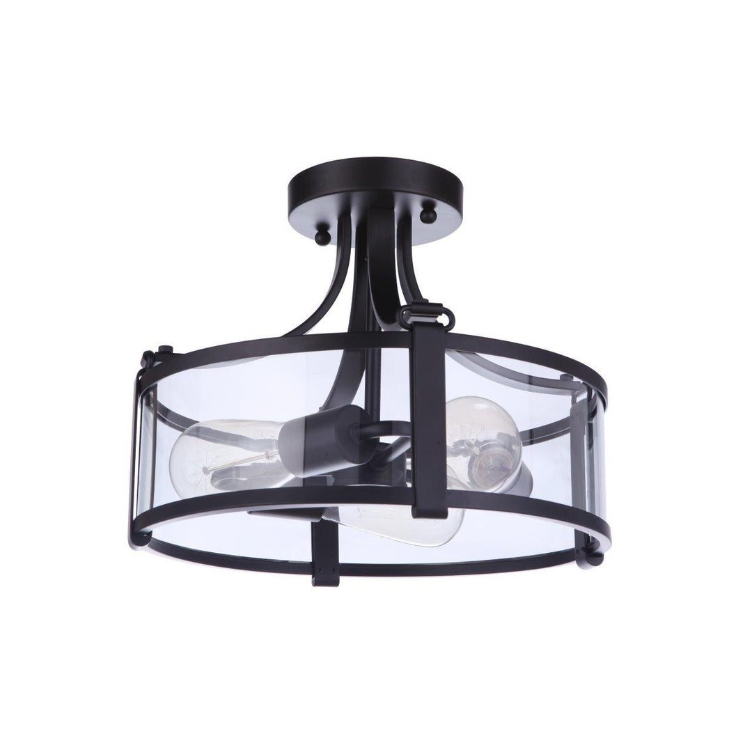 Elliot 3 Light Semi Flush in Flat Black CRAFTMADE