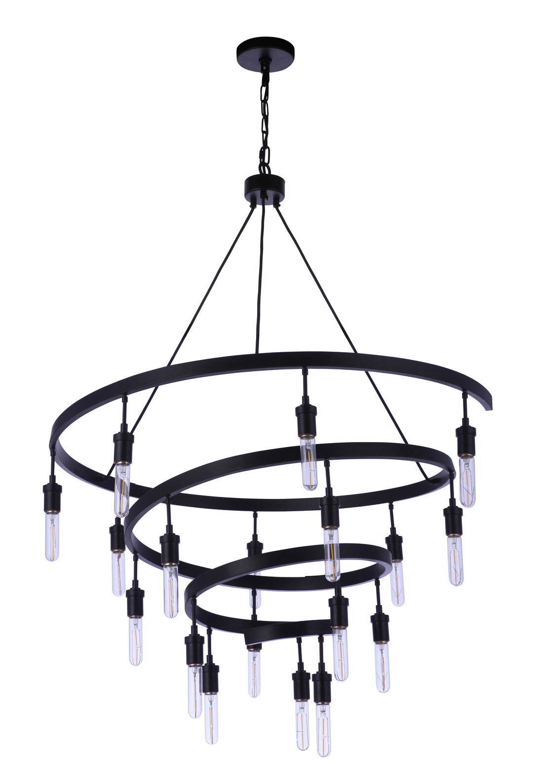 CRAFTMADE Tranquil 18 Light Chandelier in Flat Black