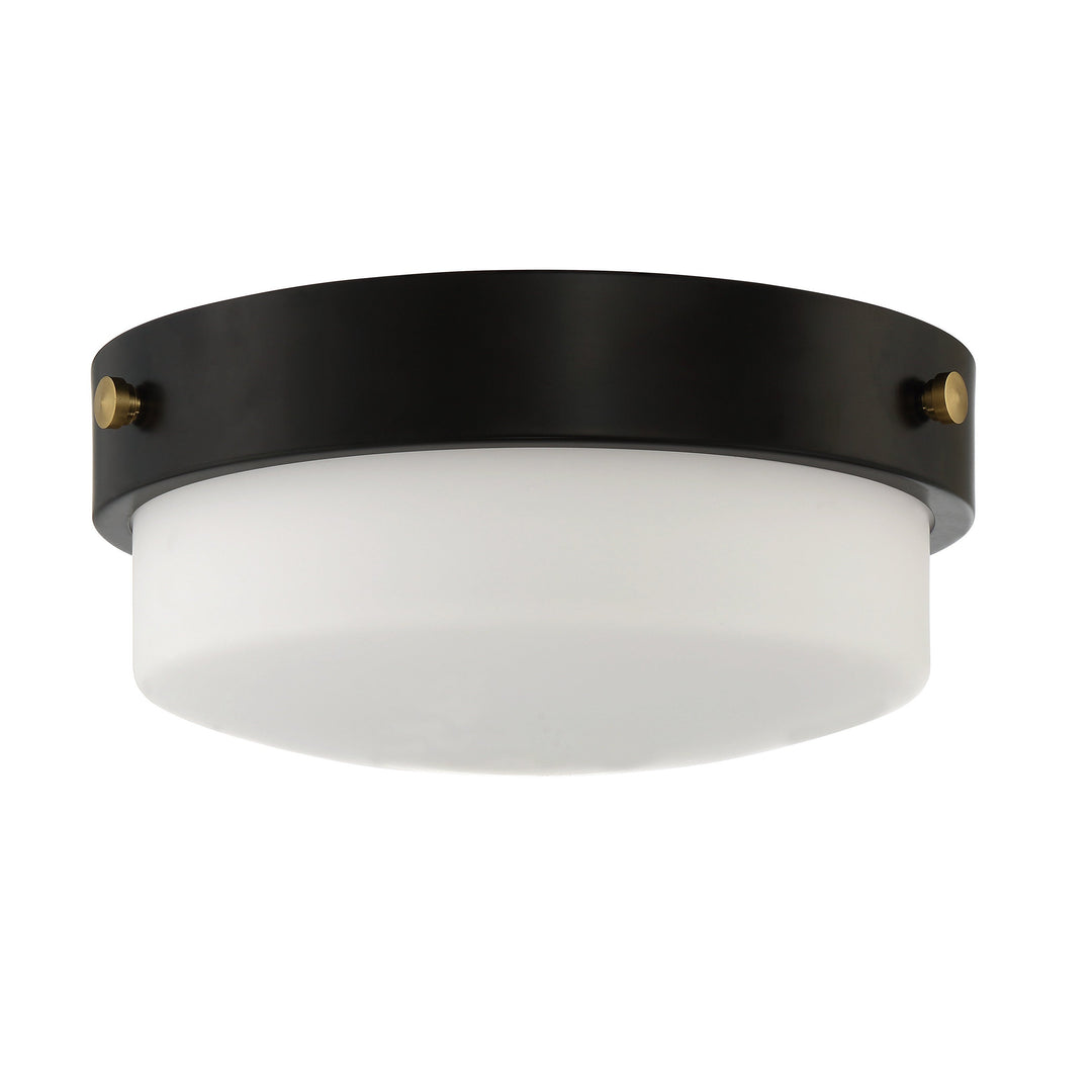 Oak Street 2 Light 12" Flushmount in Flat Black CRAFTMADE