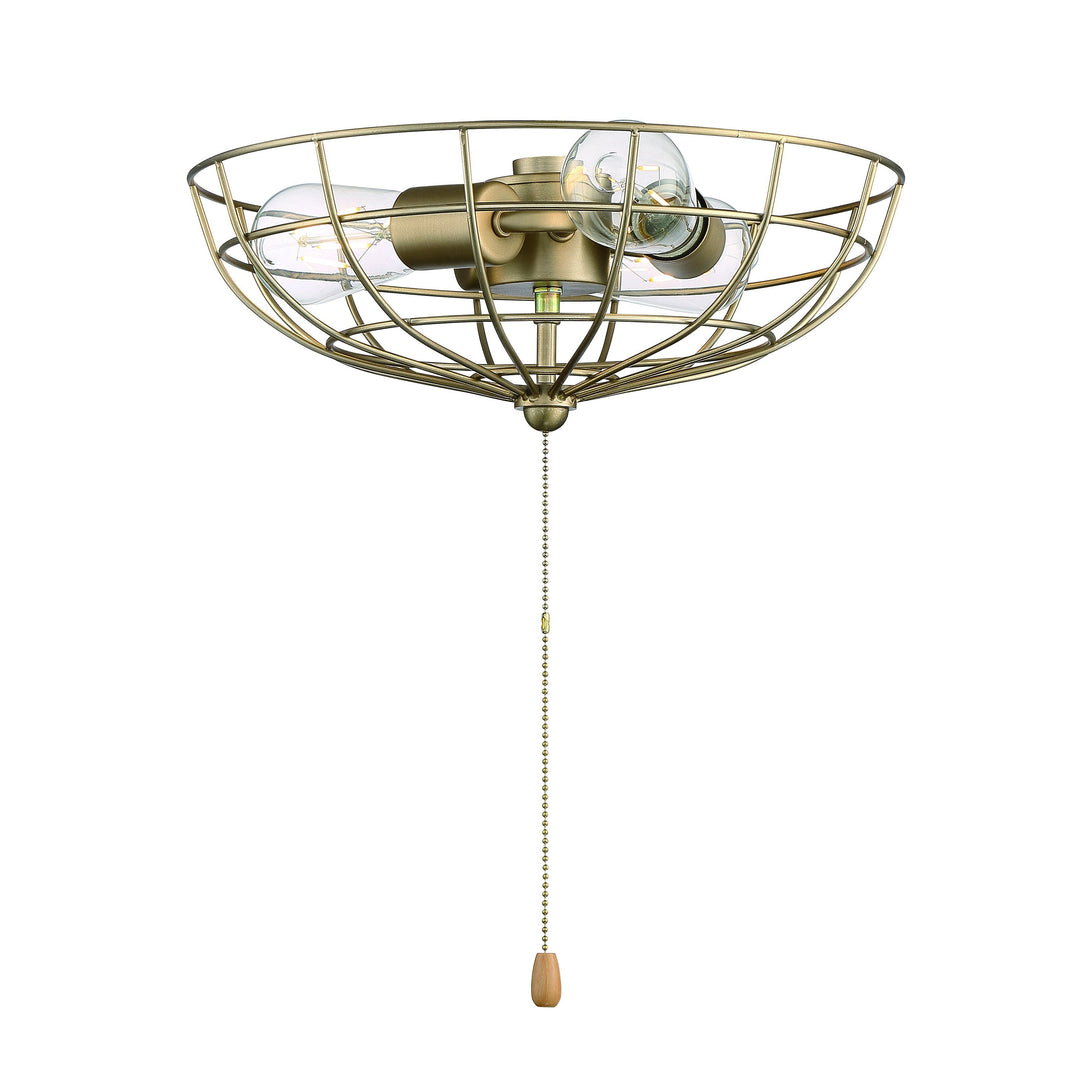 CRAFTMADE 3 Light Cage Bowl LED Light Kit in Satin Brass