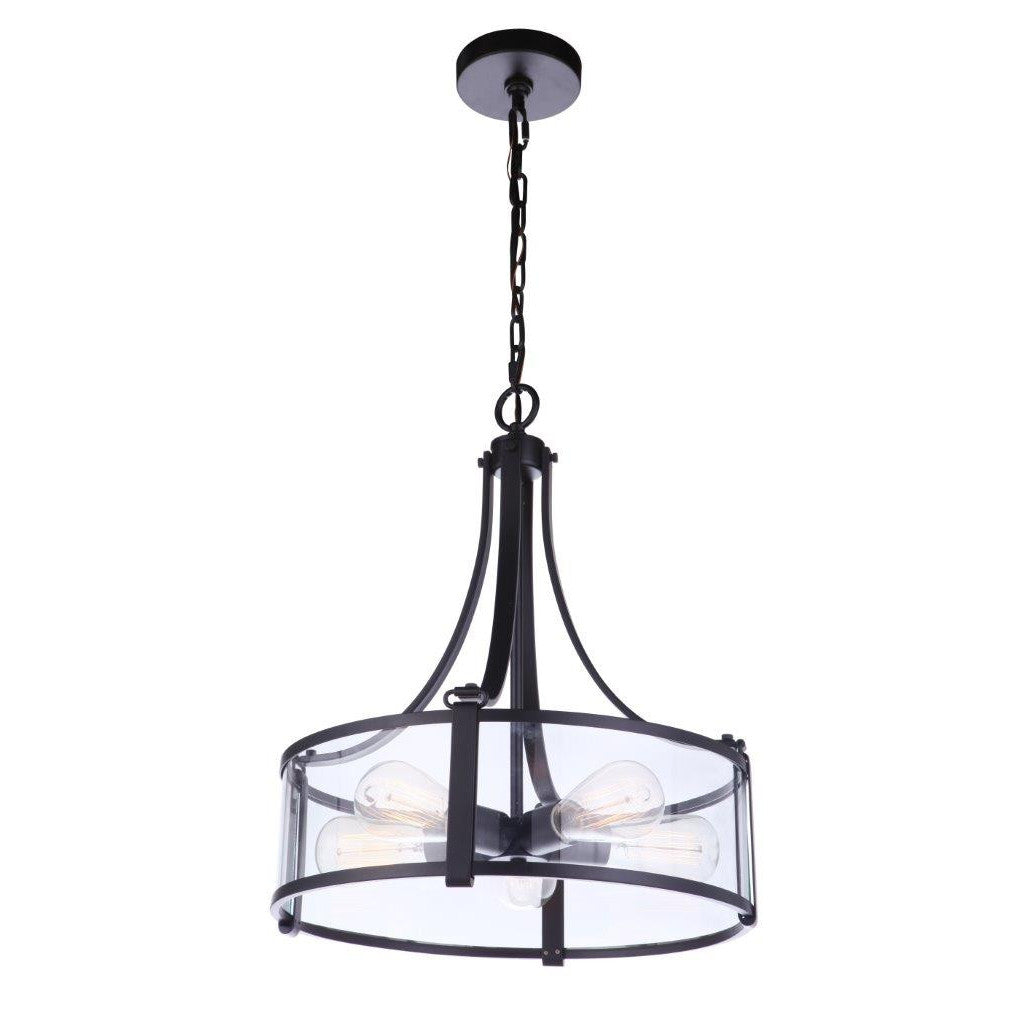 CRAFTMADE Elliot 5 Light Pendant in Flat Black