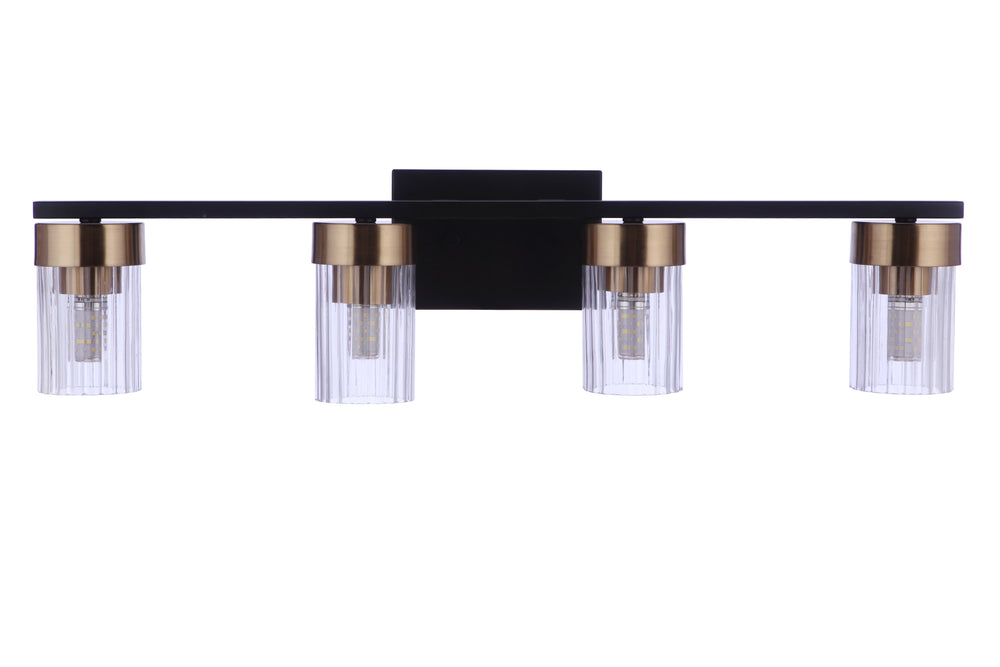 Bond Street 4 Light Vanity in Flat Black/Satin Brass CRAFTMADE