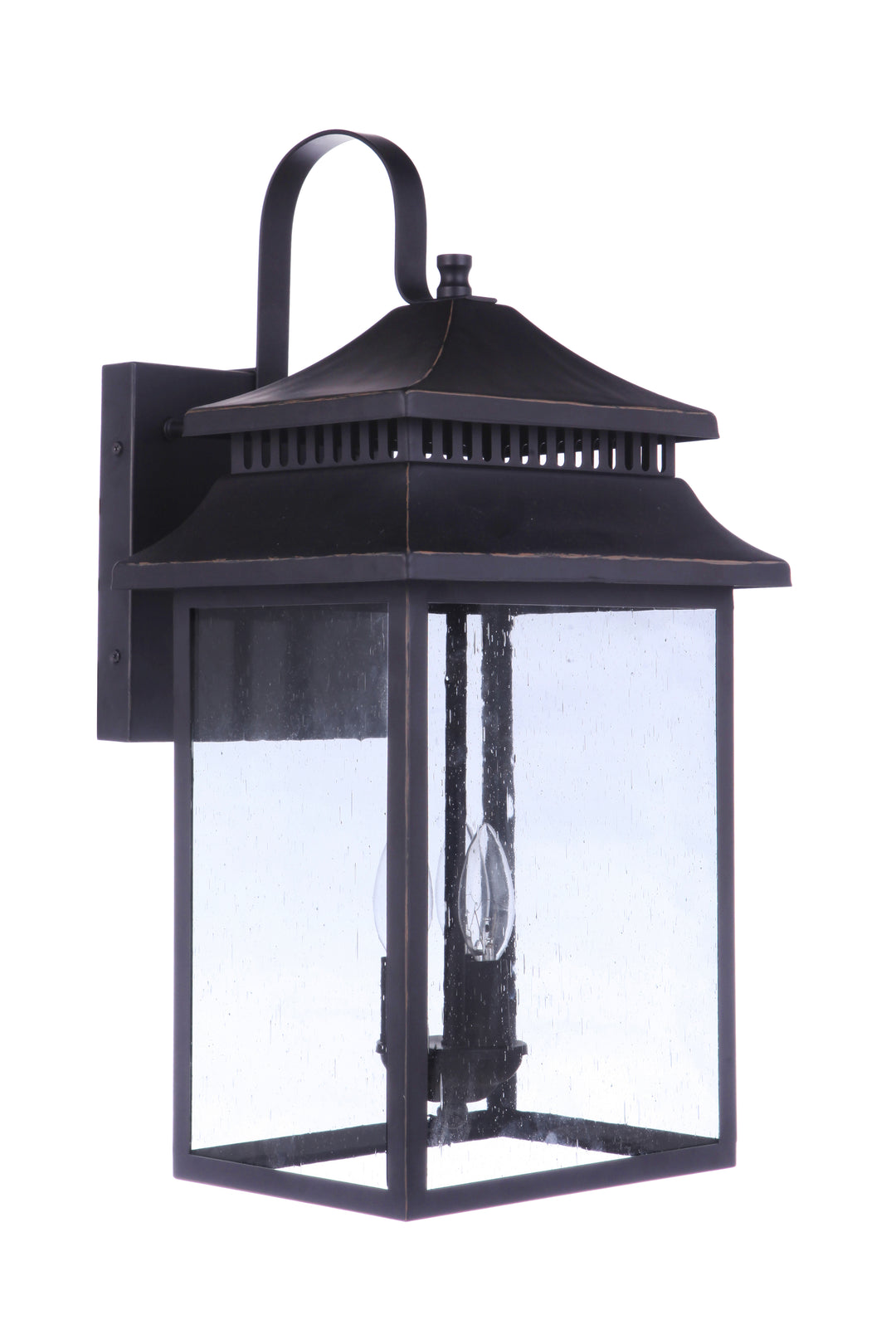 CRAFTMADE Crossbend 3 Light Extra Large Outdoor Wall Lantern in Dark Bronze Gilded