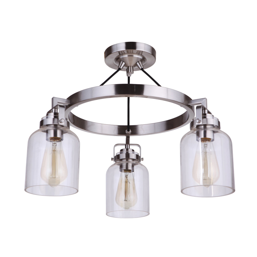 Foxwood 3 Light Convertible Semi Flush in Brushed Polished Nickel CRAFTMADE