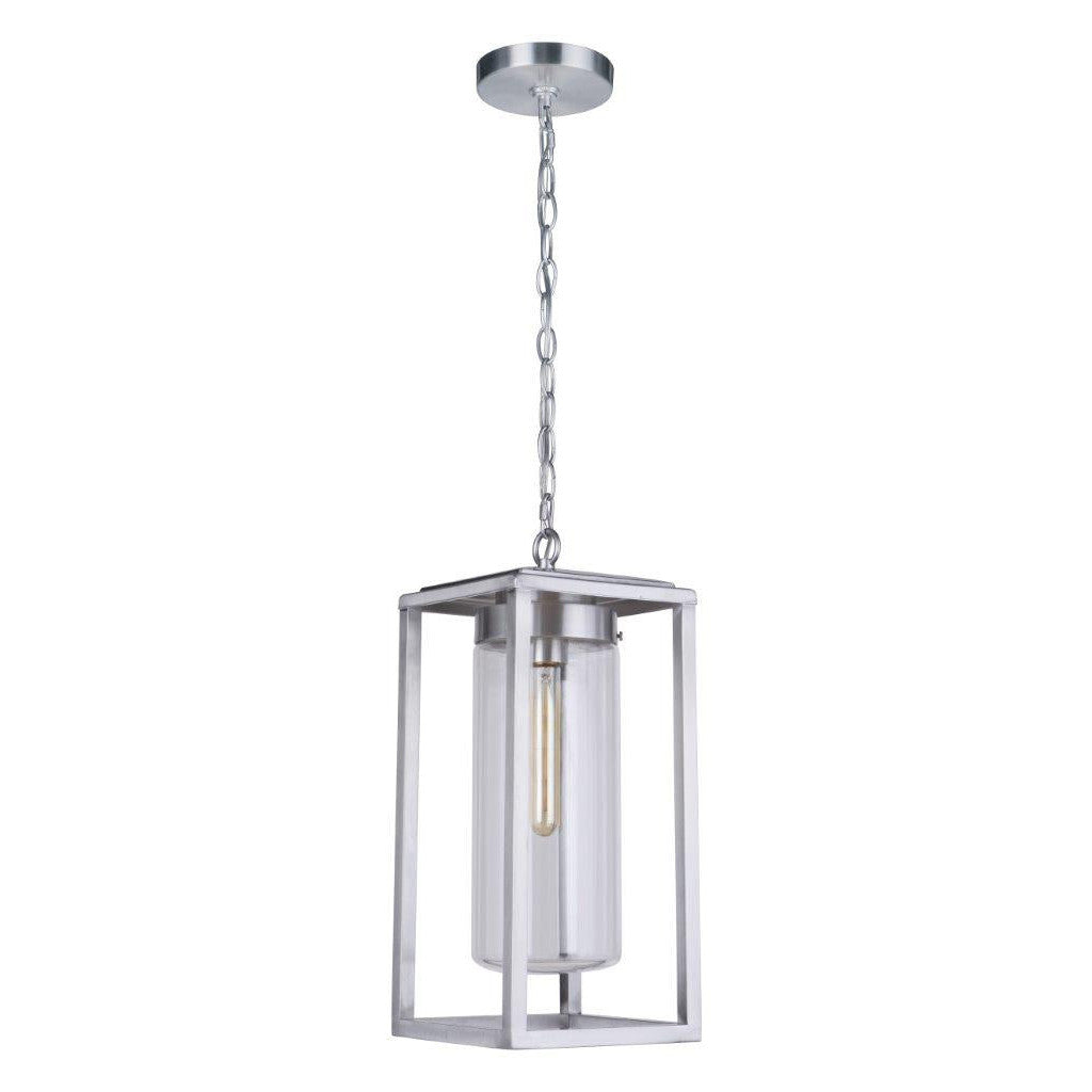 CRAFTMADE Neo 1 Light Outdoor Pendant in Satin Aluminum