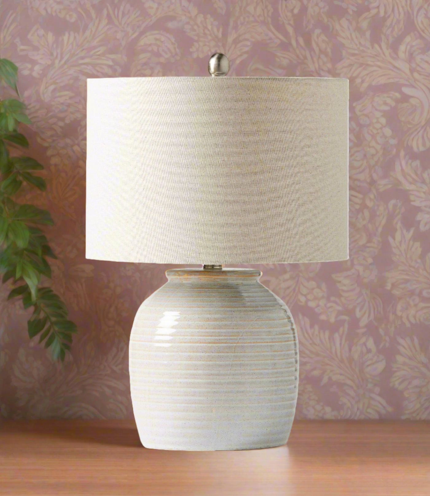 Elegant 21-Inch Single Light Table Lamp with White Ceramic Base