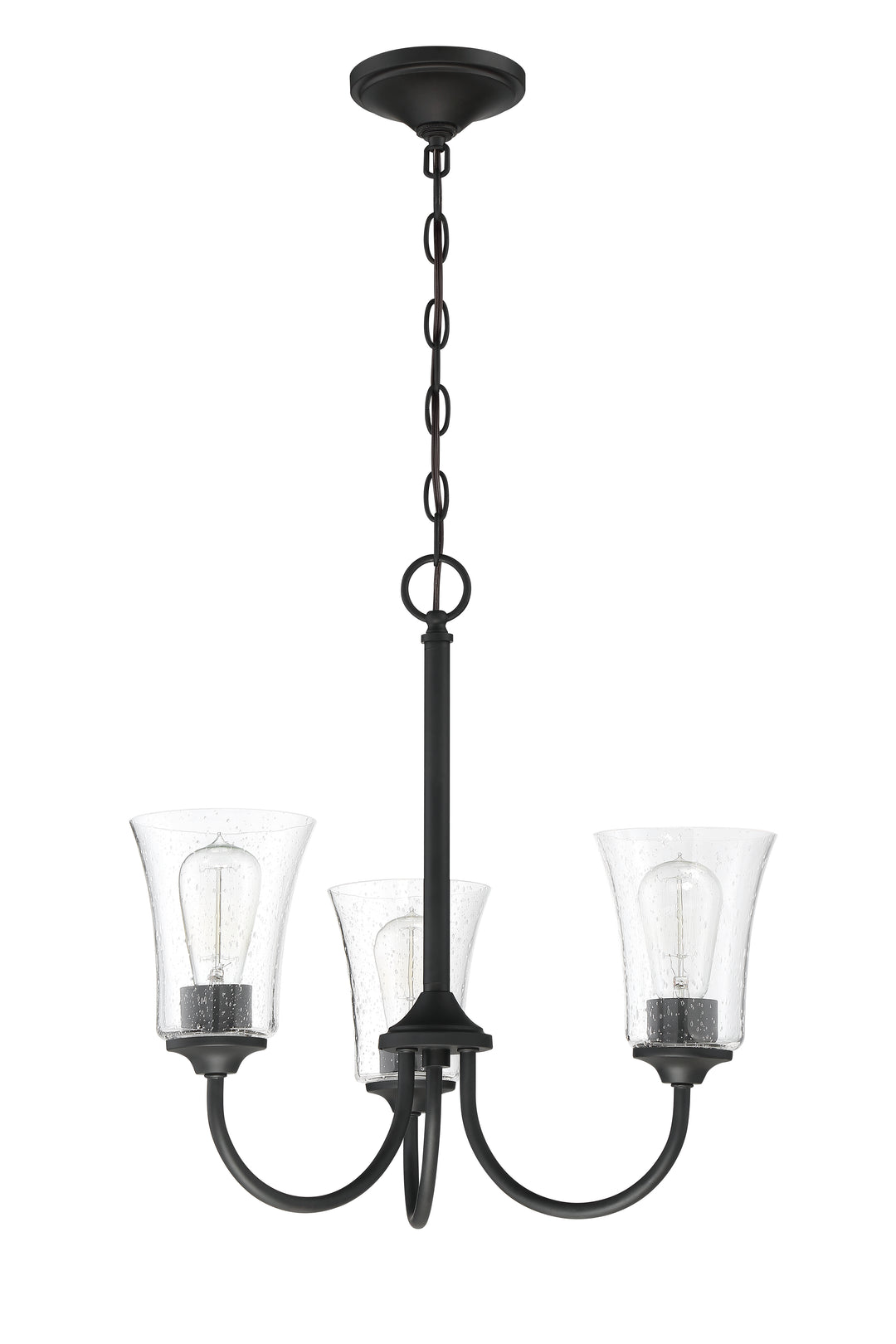 Gwyneth 3 Light Chandelier in Flat Black CRAFTMADE