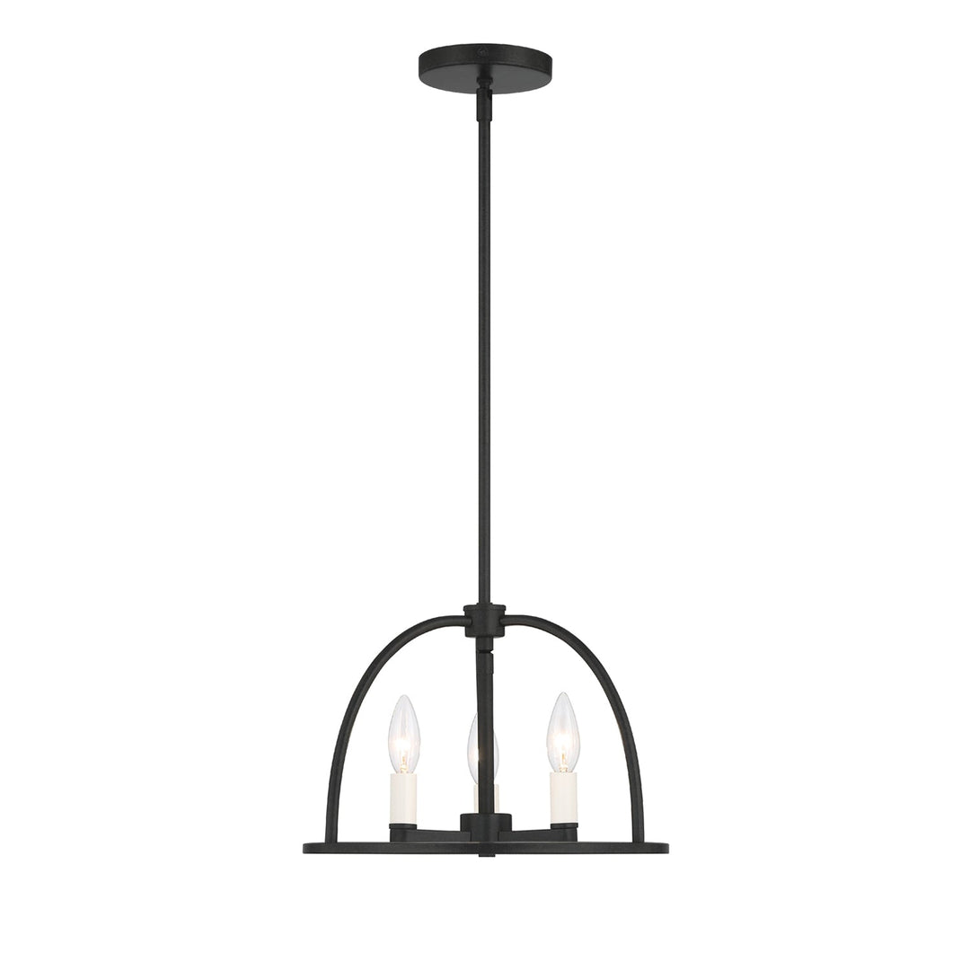 Abbott 3 Light Black Mini Chandelier Crystorama