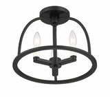 Crystorama Crystorama Abbott 3 Light Black Semi Flush Mount