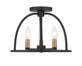 Crystorama Crystorama Abbott 3 Light Black Semi Flush Mount