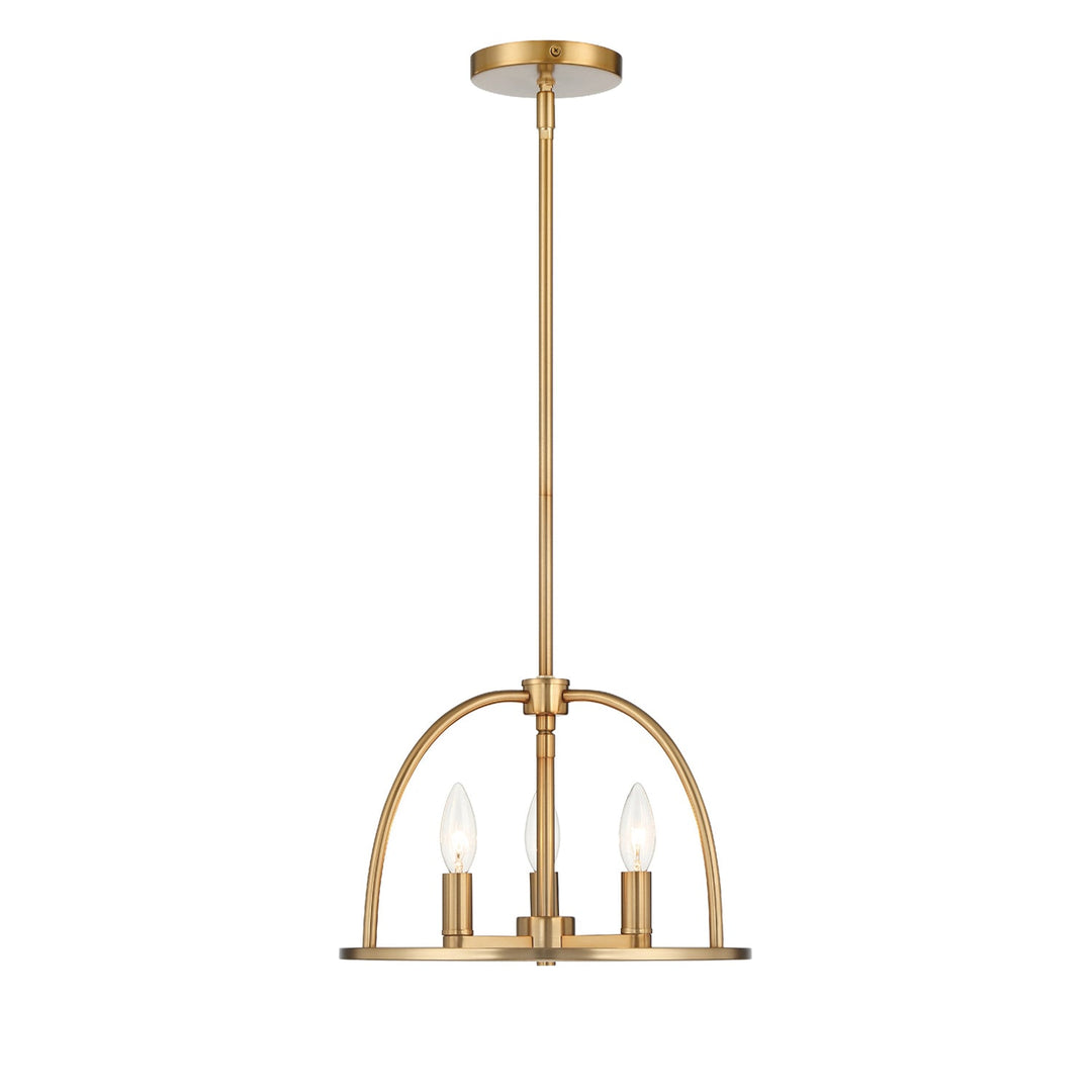 Abbott 3 Light Vibrant Gold Mini Chandelier Crystorama