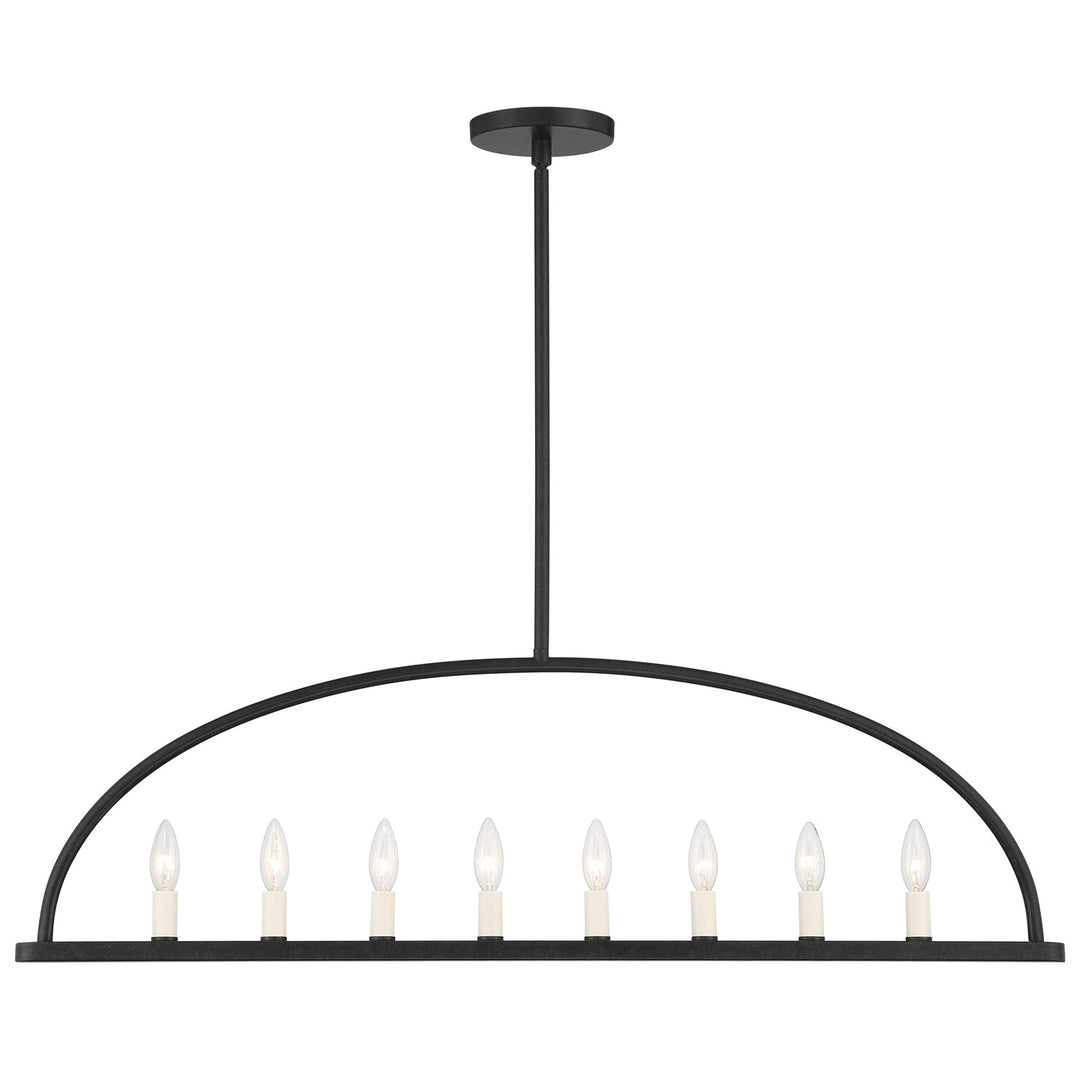 Abbott 8 Light Black Linear Chandelier Crystorama