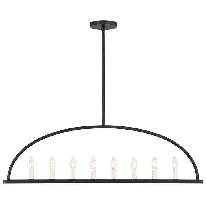 Abbott 8 Light Black Linear Chandelier Crystorama