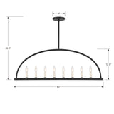 Abbott 8 Light Black Linear Chandelier Crystorama