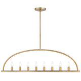 Abbott 8 Light Vibrant Gold Linear Chandelier Crystorama