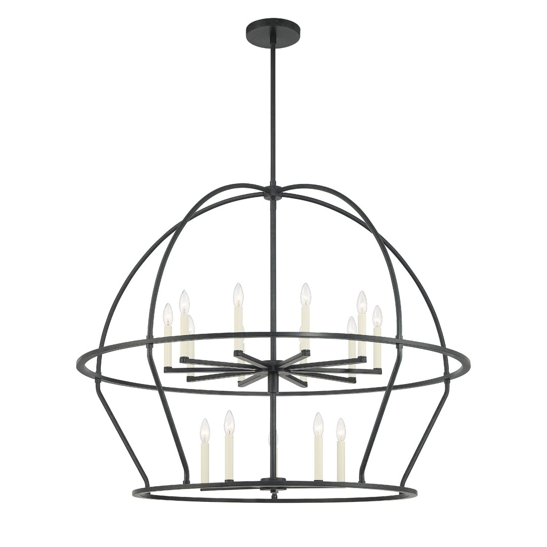 Abbott 15 Light Black Chandelier Crystorama