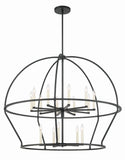 Abbott 15 Light Black Chandelier Crystorama