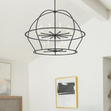 Abbott 15 Light Black Chandelier Crystorama