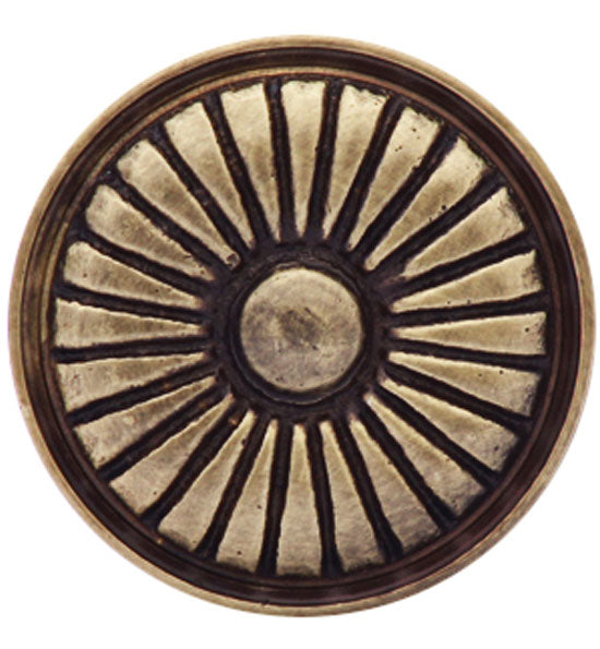 1 1/4 Inch Solid Brass Vintage Art Deco Fan Cabinet and Furniture Knob COPPER MOUNTAIN HARDWARE