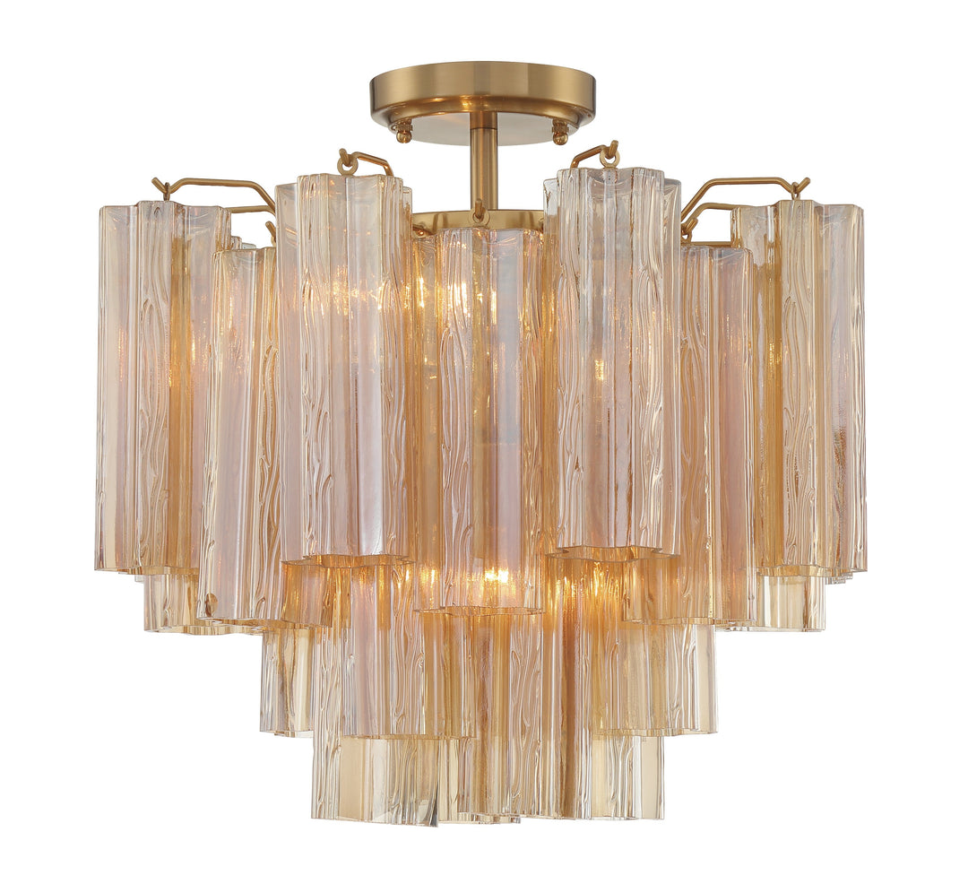 Crystorama Crystorama Addis 4 Light Aged Brass Semi Flush Mount