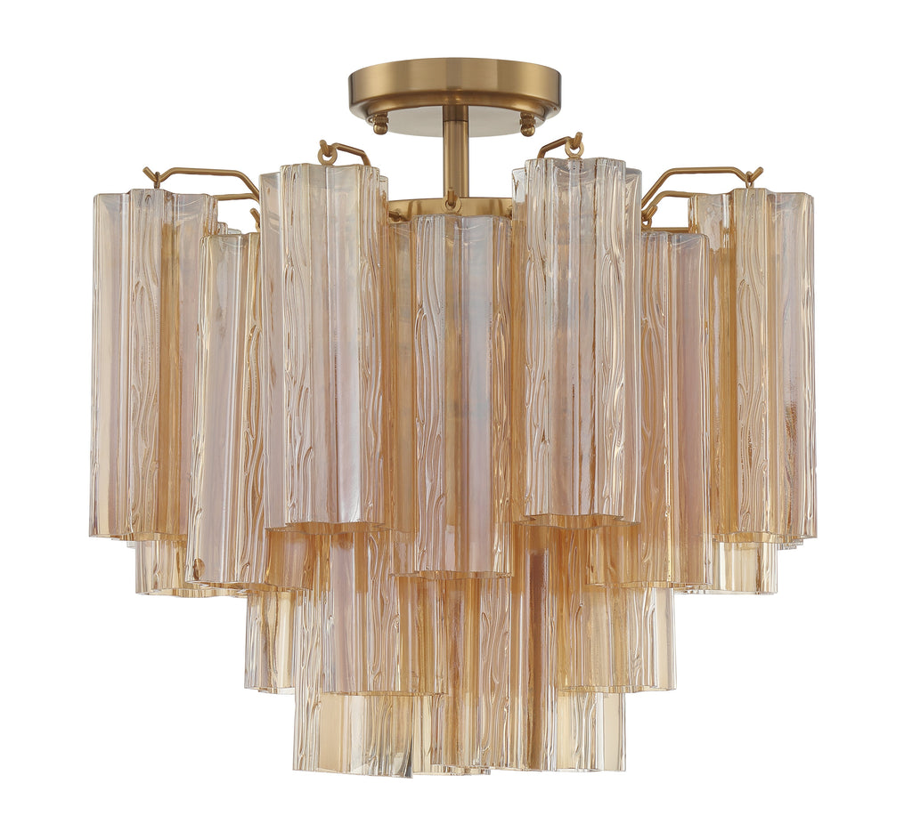 Crystorama Crystorama Addis 4 Light Aged Brass Semi Flush Mount