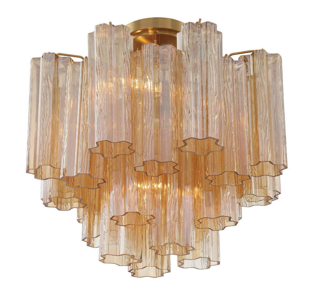 Crystorama Crystorama Addis 4 Light Aged Brass Semi Flush Mount