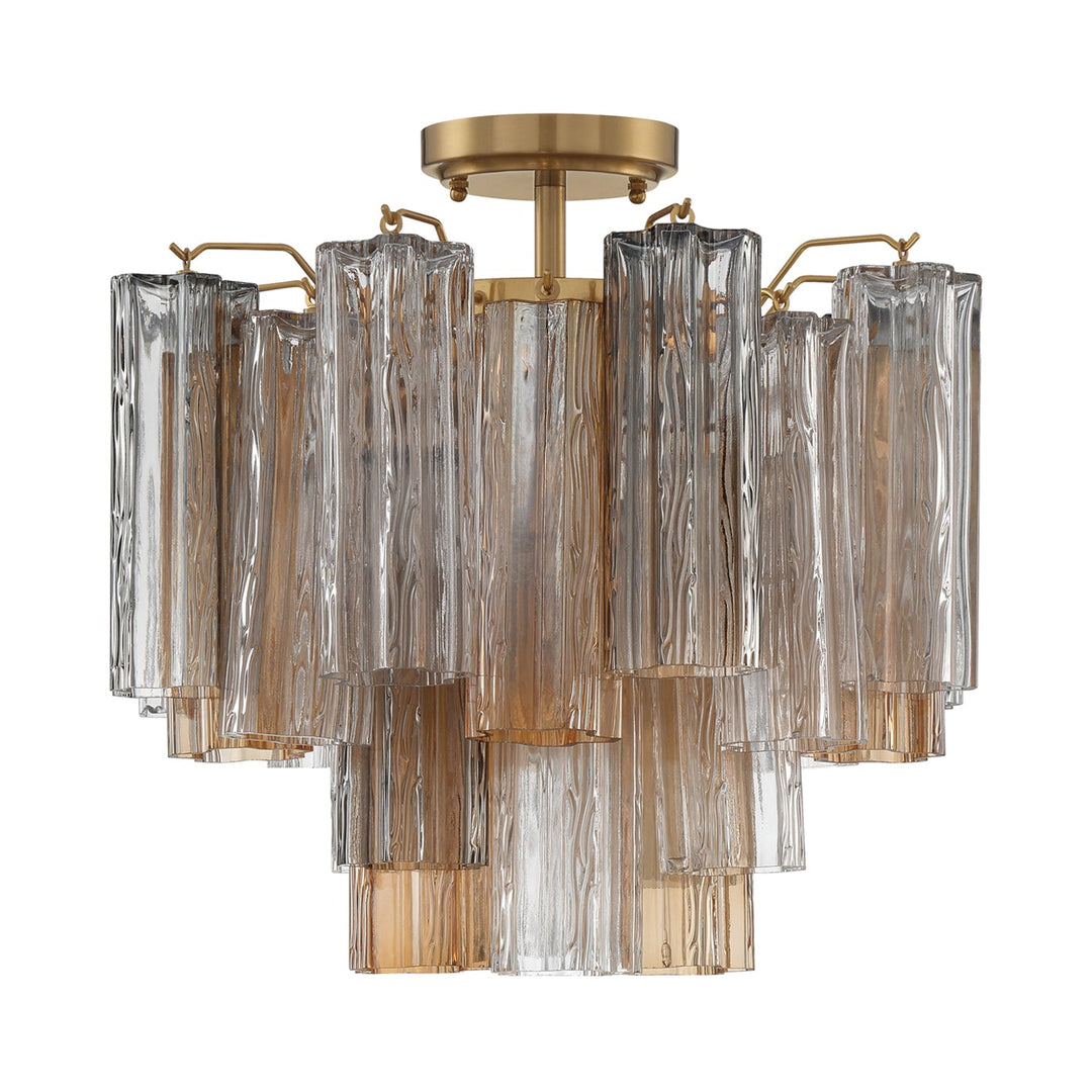 Crystorama Crystorama Addis 4 Light Aged Brass Semi Flush Mount