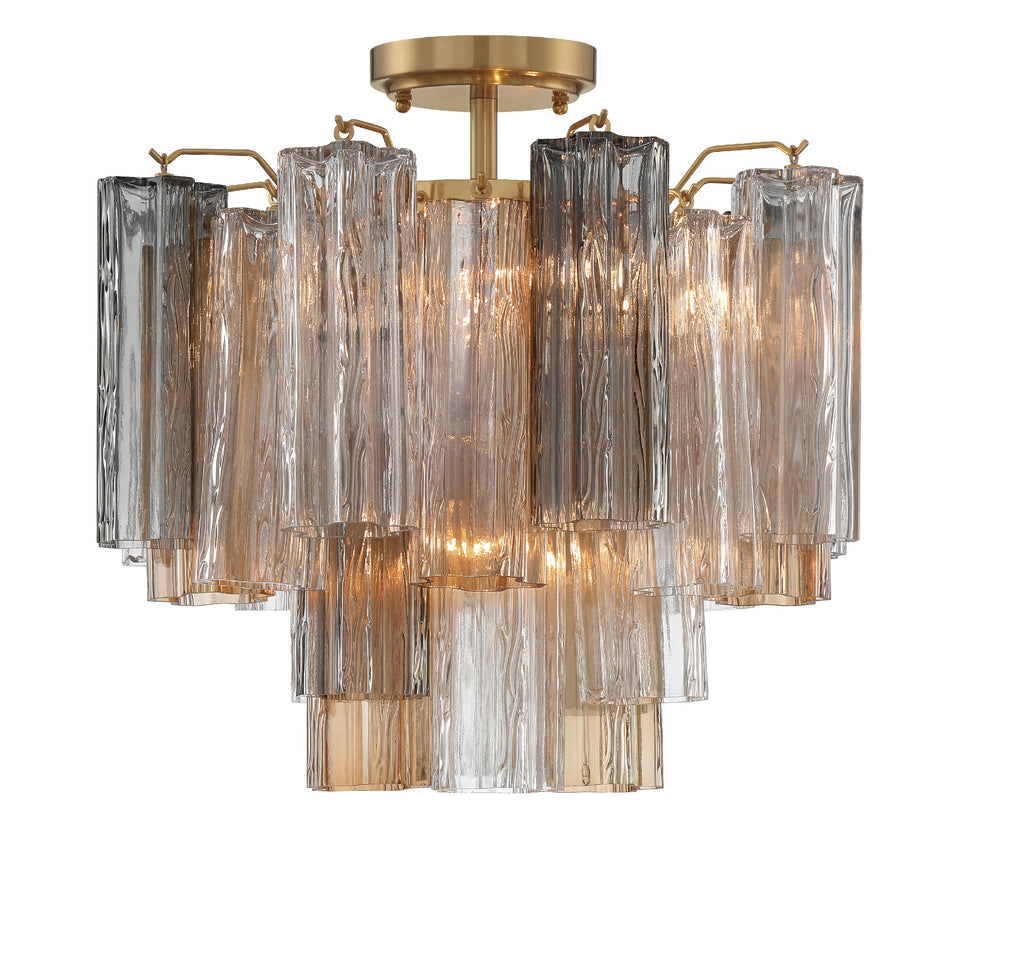 Crystorama Crystorama Addis 4 Light Aged Brass Semi Flush Mount