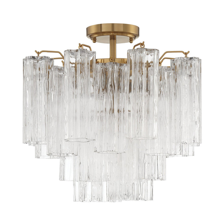 Crystorama Crystorama Addis 4 Light Aged Brass Semi Flush Mount